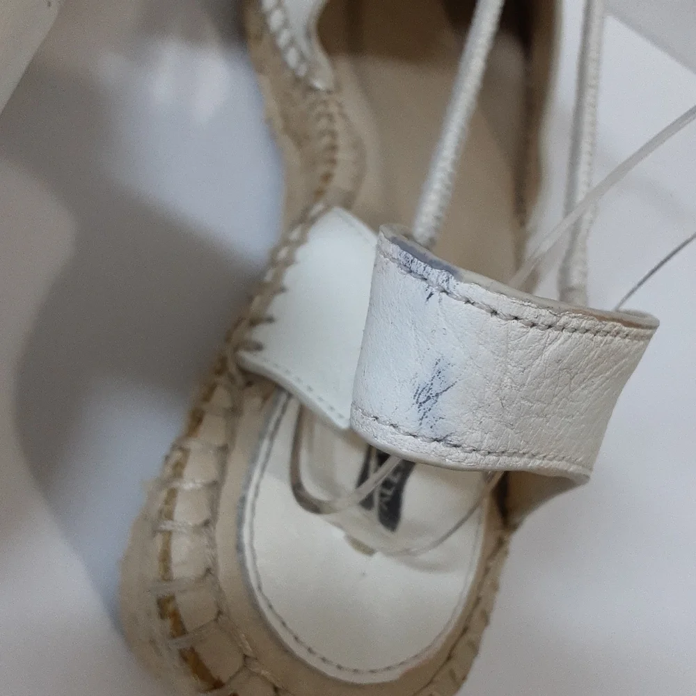 Alex Marie womens espadrille wedge sandals 9.5us leather Casual White Beach